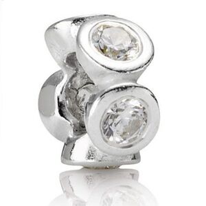 Authentic Pandora Retired Clear CZ ‘Lights’ Spacer Charm S925 Ale Sterling